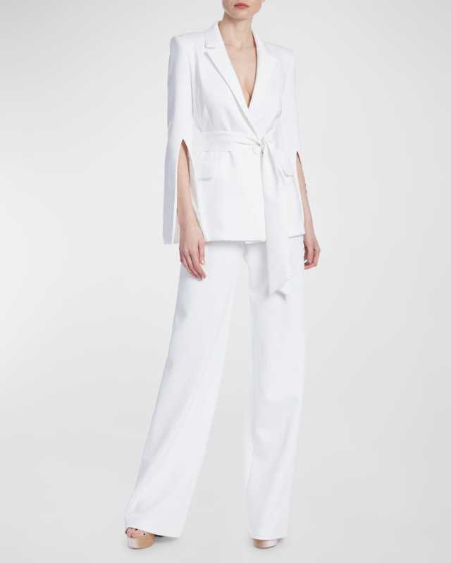 Single-Button Split-Sleeve Scuba Jacket
